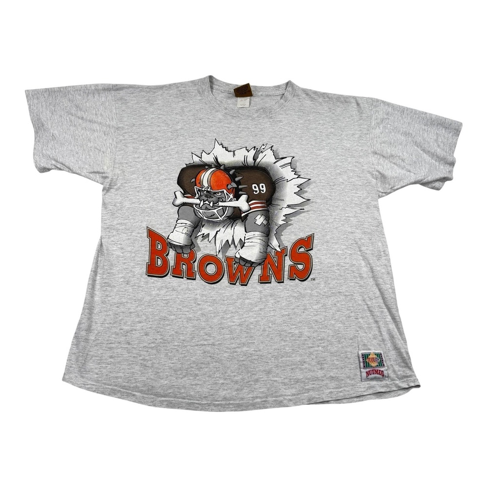 Vtg 1993 Cleveland Browns Breakthrough T Shirt Mens XL Gray NFL Football Nutmeg